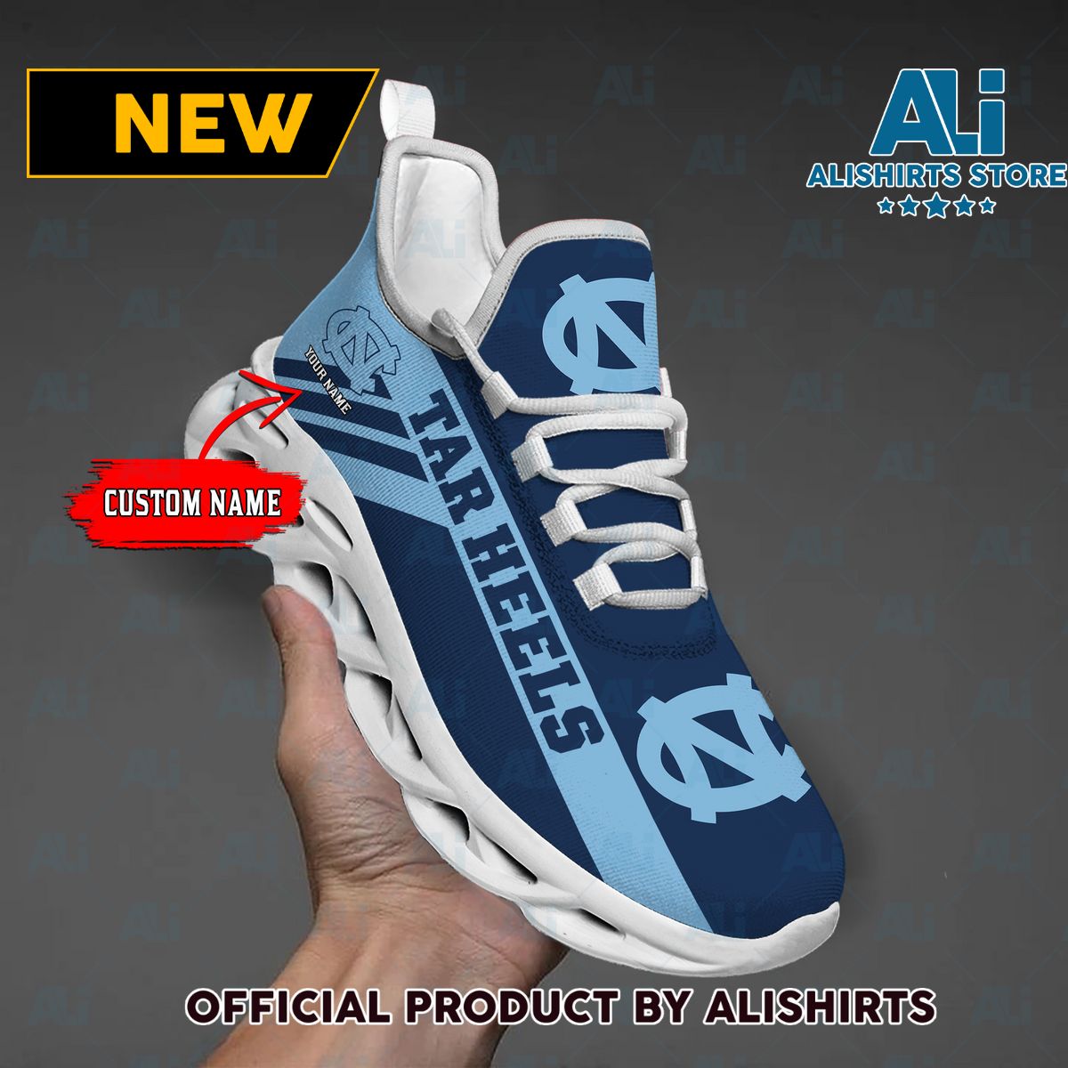 NCAA 1 North Carolina Tar Heels Custom Name Max Soul Shoes