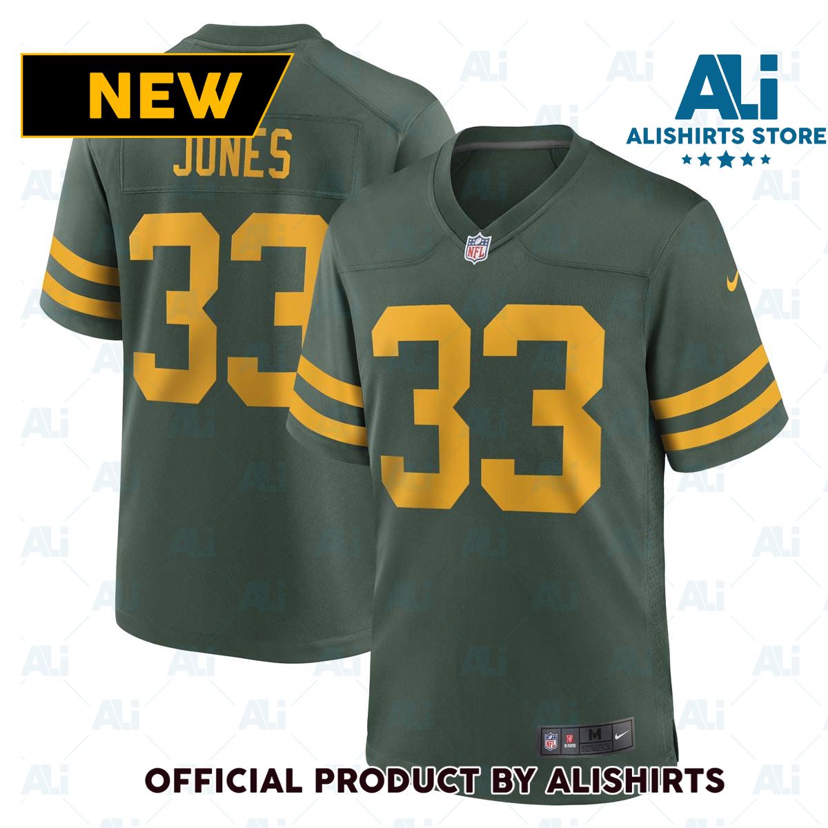 Nike Green Bay Packers Aaron Jones  33 Color Rush Game NFL Football Jersey