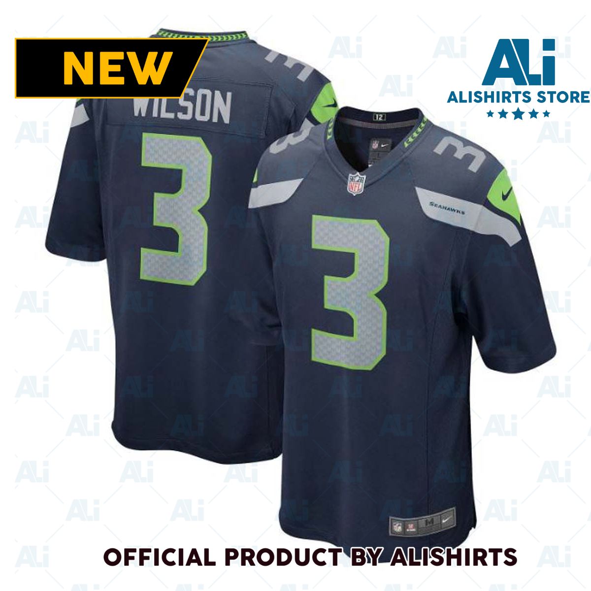 Nike Seattle Seahawks Russell Wilson  3 Game NFL Football Jersey