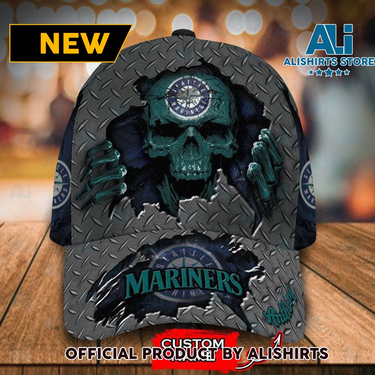 Personalized Seattle Mariners Skull Rivet Pattern Classic Cap