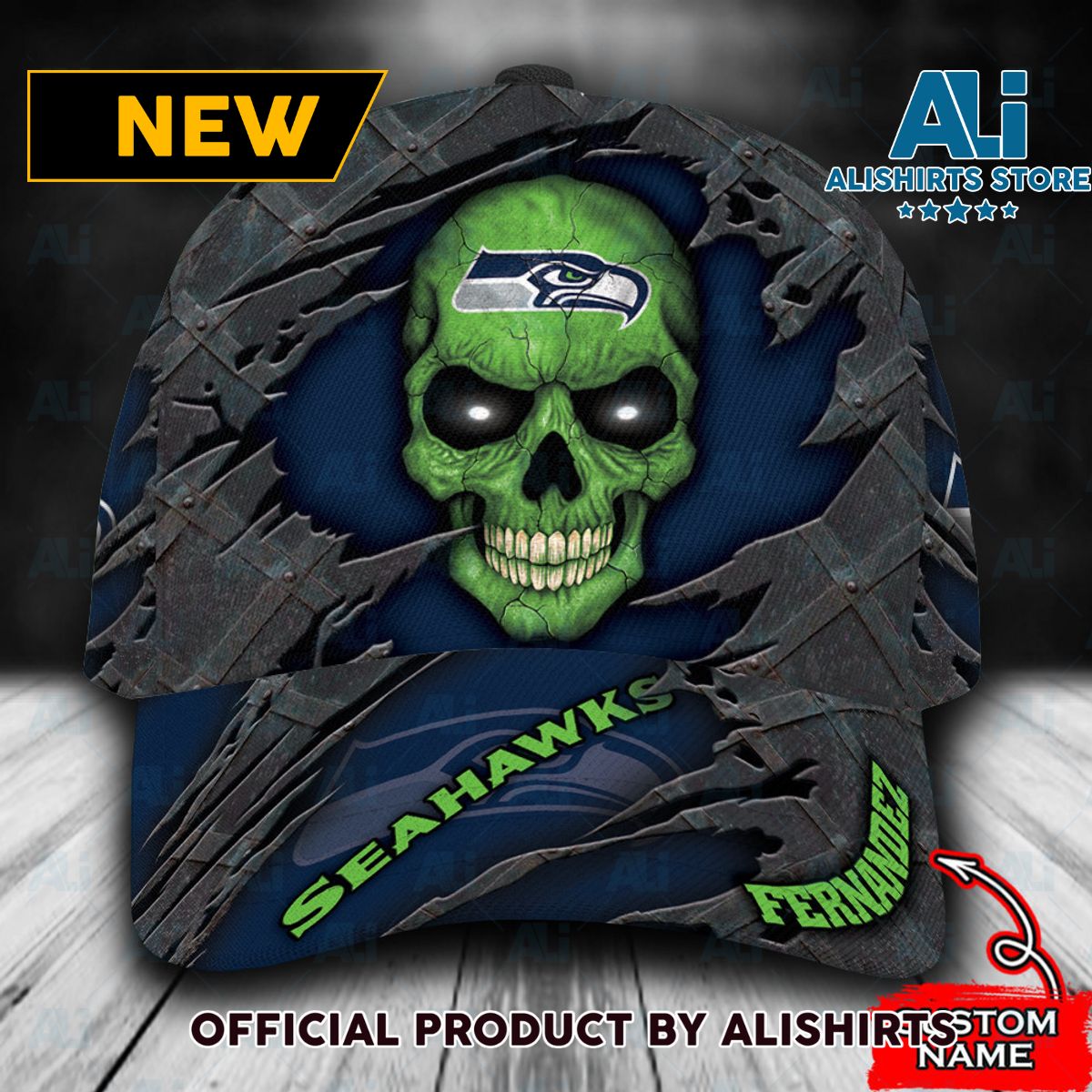 Personalized Seattle Seahawks Skull Classic Cap