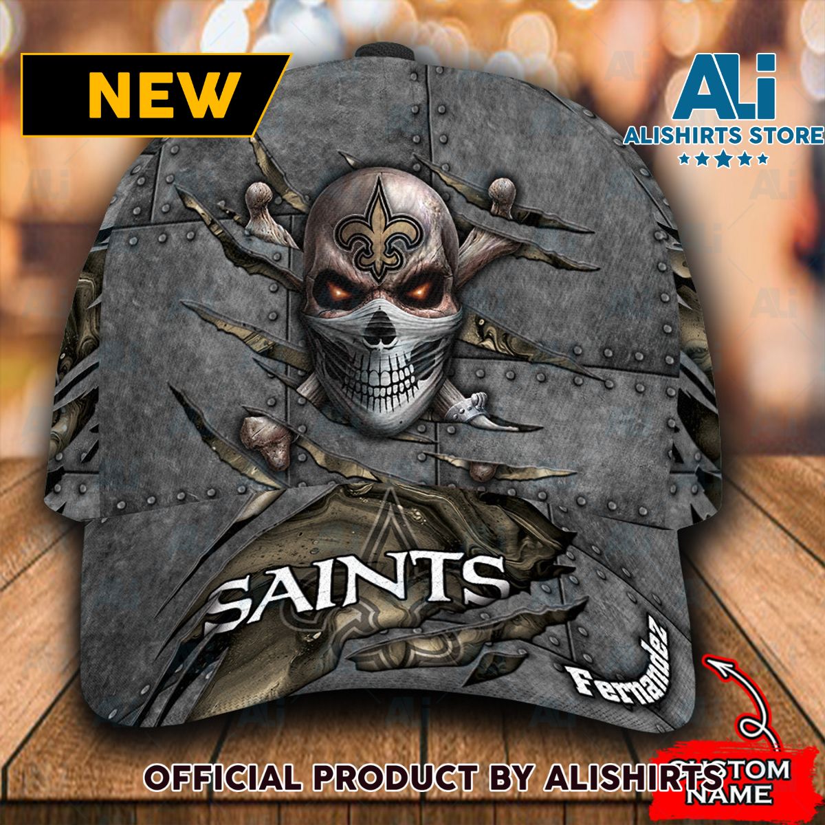 Personalized New Orleans Saints Skull Classic Cap