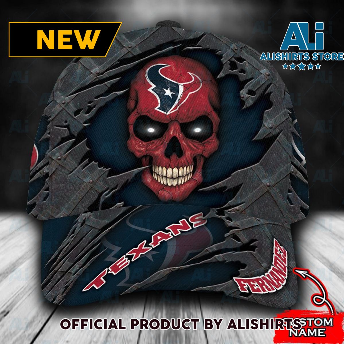 Personalized Houston Texans Skull Classic Cap