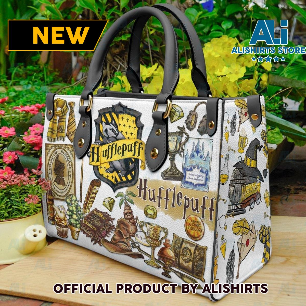 Harry Potter Hufflepuff Personalized Leather HandBags Women Tote Bag