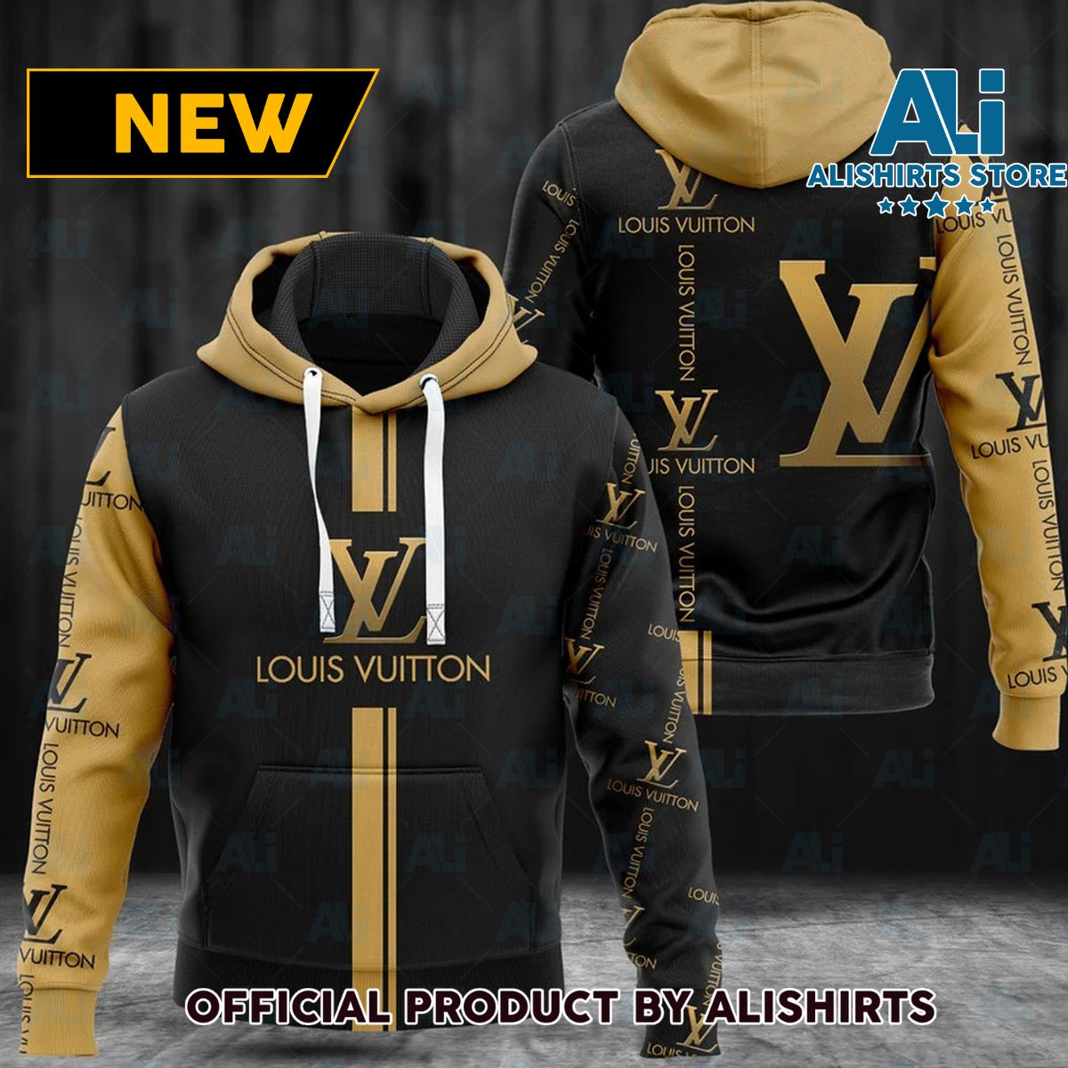Louis Vuitton LV Black Monogram Canvas Hoodie Luxury Brand Outfits