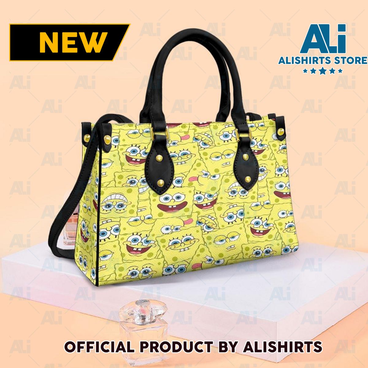 Spongebob Squarepants Comedy Television Series Personalized Leather HandBags Women Tote Bag