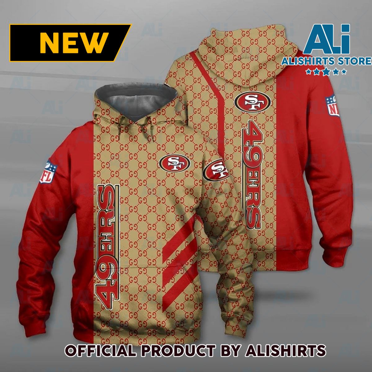 Gucci GG San Francisco 49ers NFL Hoodie Luxury Brand Outfits