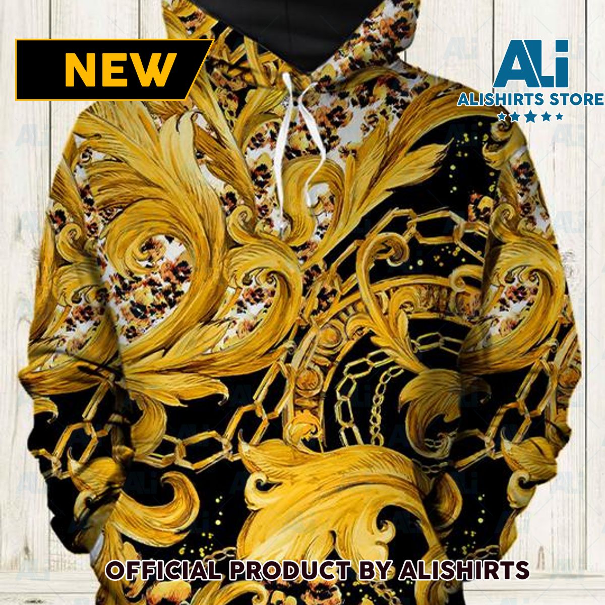 Gianni Versace Vintage Print Hoodie Luxury Brand Outfits