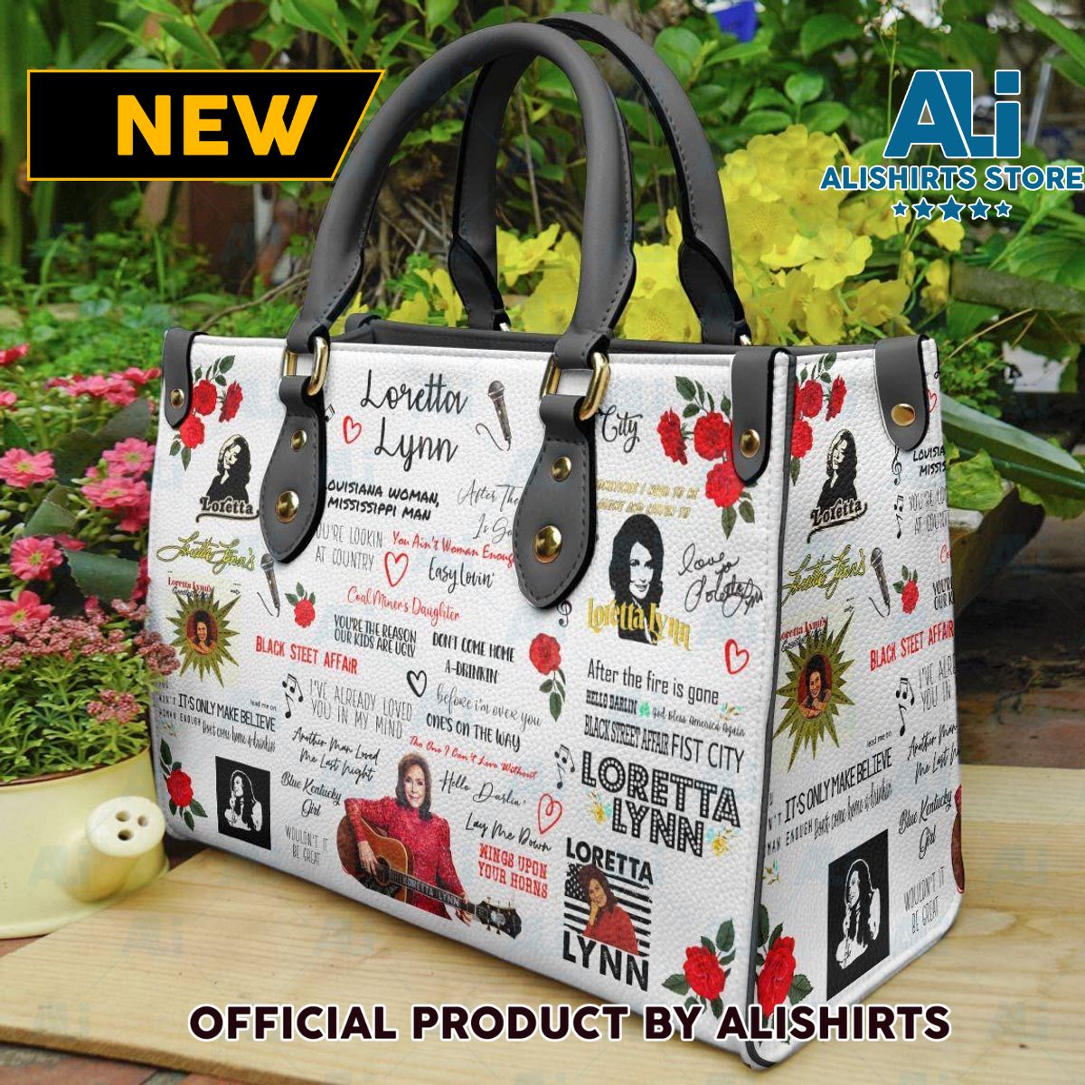 Loretta Lynn Personalized Leather HandBags Women Tote Bag