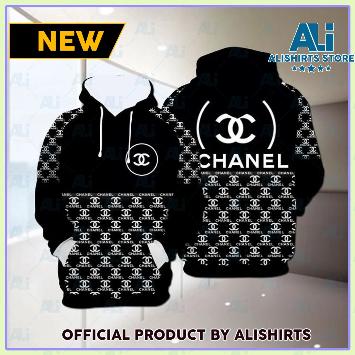 Chanel Black Coco Hoodie Luxury Brand Outfits