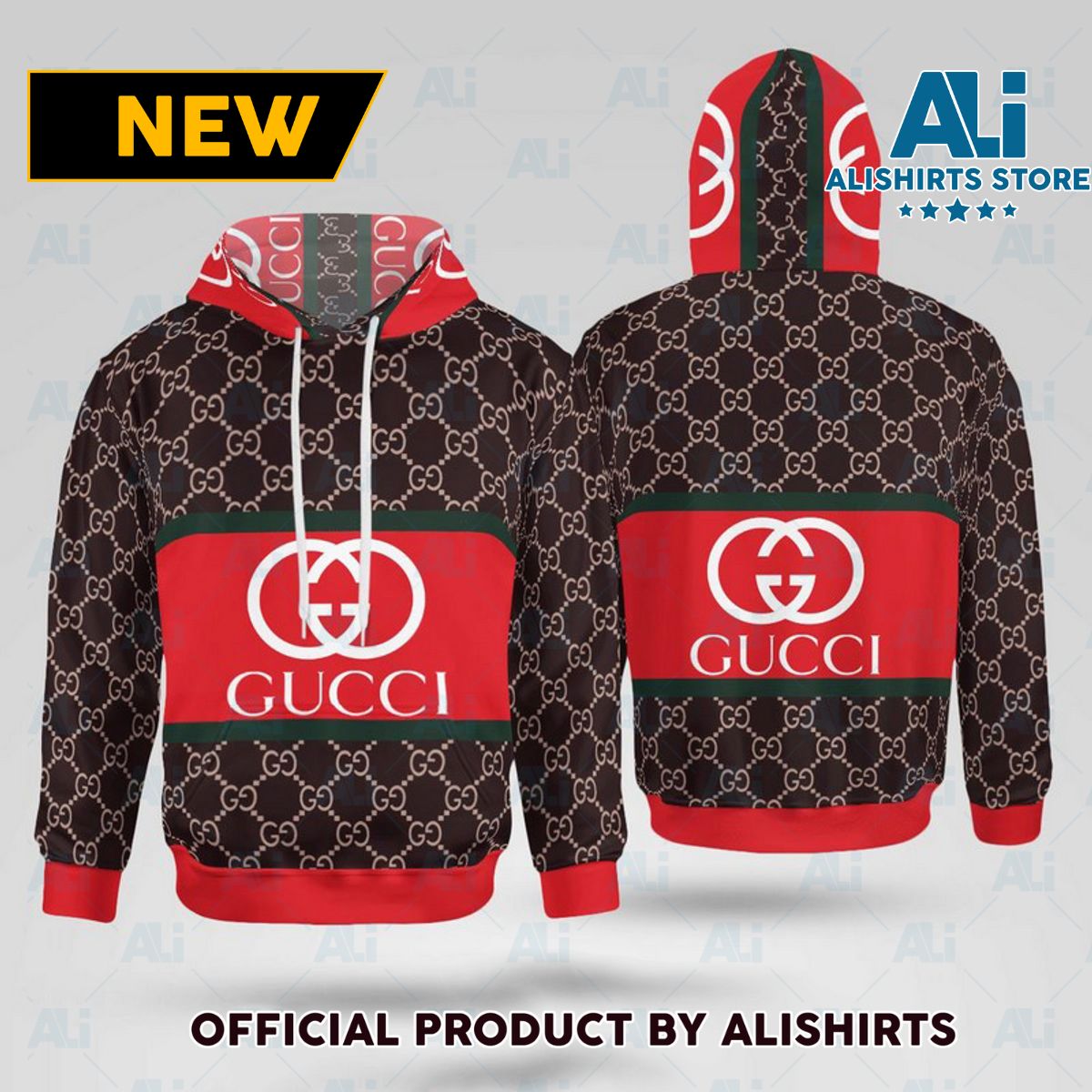 Gucci GG Red Hooded Hoodie Luxury Brand Outfits