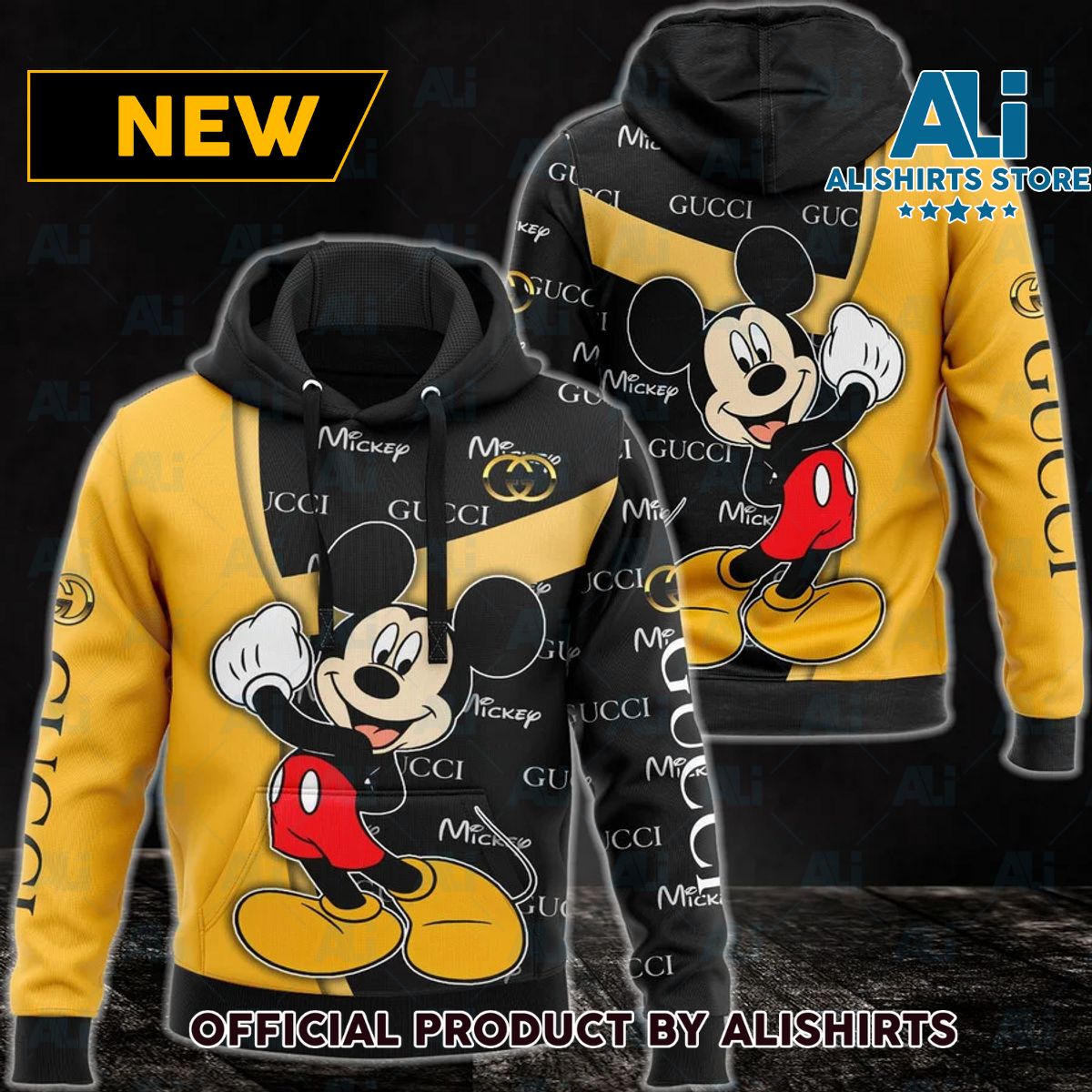 Gucci Mickey Disney Hoodie Luxury Brand Outfits
