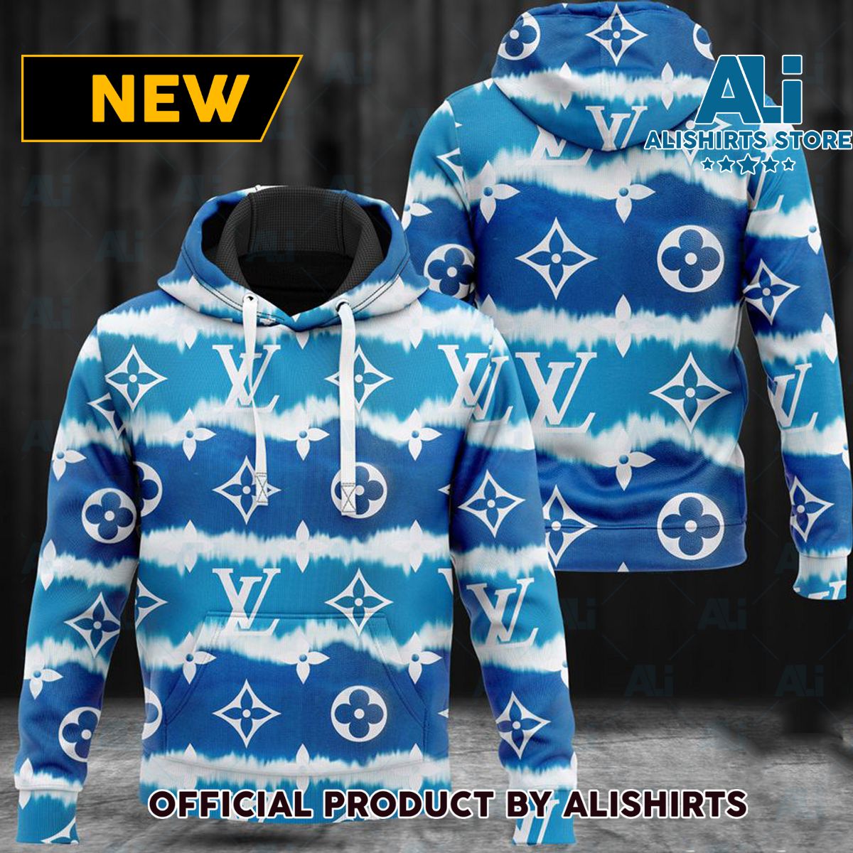 Louis Vuitton LV Blue Luxury Hoodie Luxury Brand Outfits