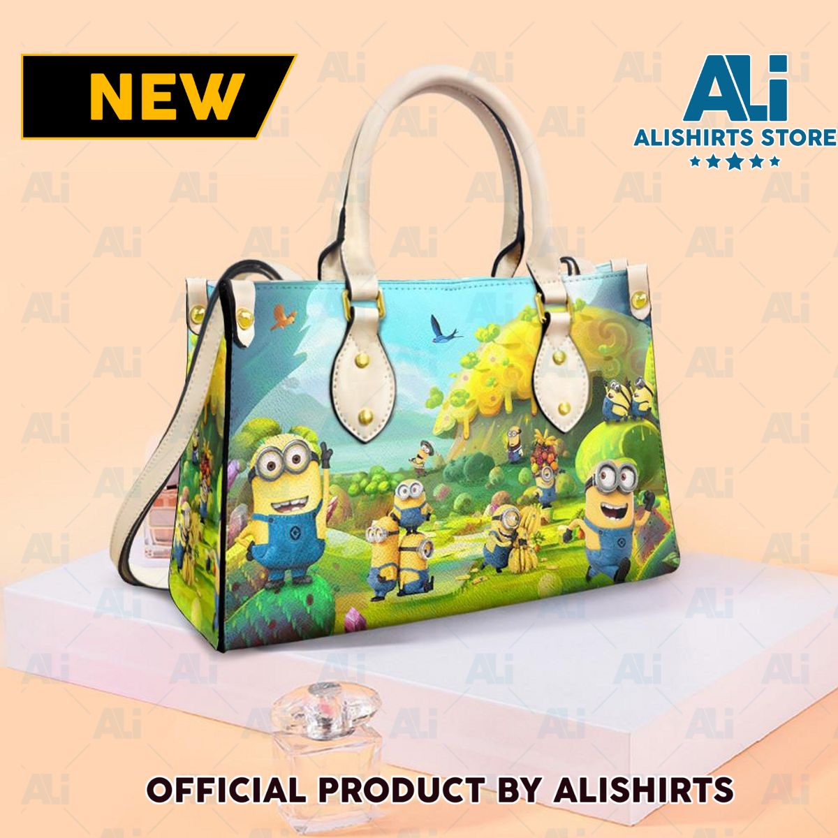 Minions Despicable Me Personalized Leather HandBags Women Tote Bag