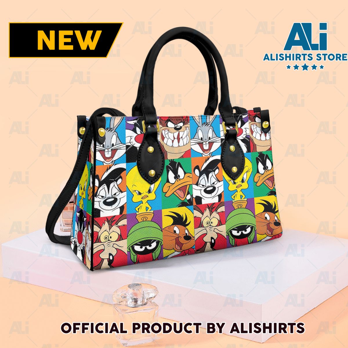 Looney Tunes Canvas Personalized Leather HandBags Women Tote Bag