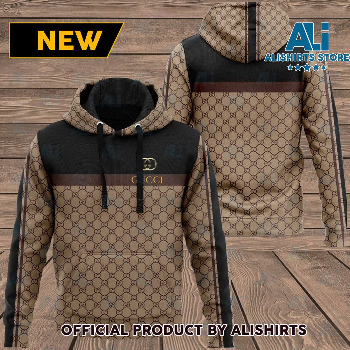 Gucci Brown I-Digital Hoodie Luxury Brand Outfits