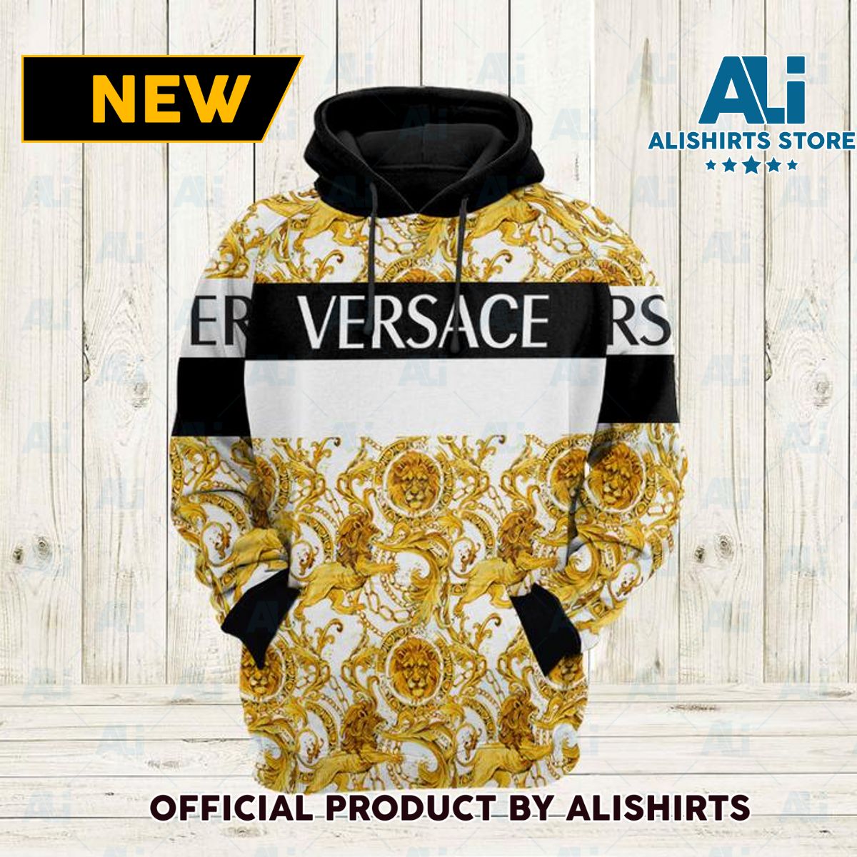 Gianni Versace Floral BackGround Hoodie Luxury Brand Outfits