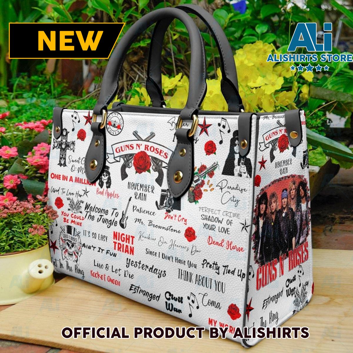 Guns N Roses November Rain Personalized Leather HandBags Women Tote Bag