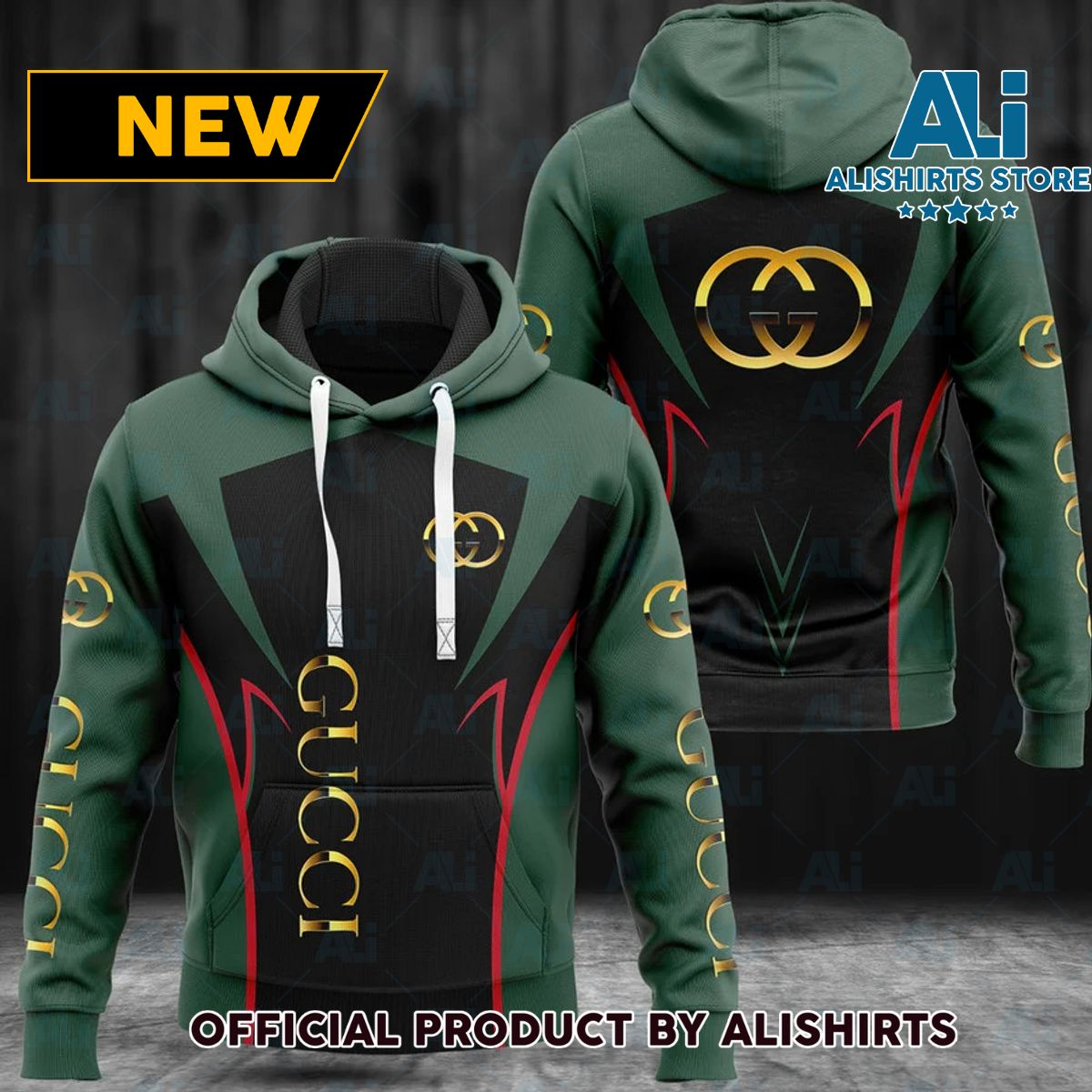 Gucci Green Renaissance Hoodie Luxury Brand Outfits