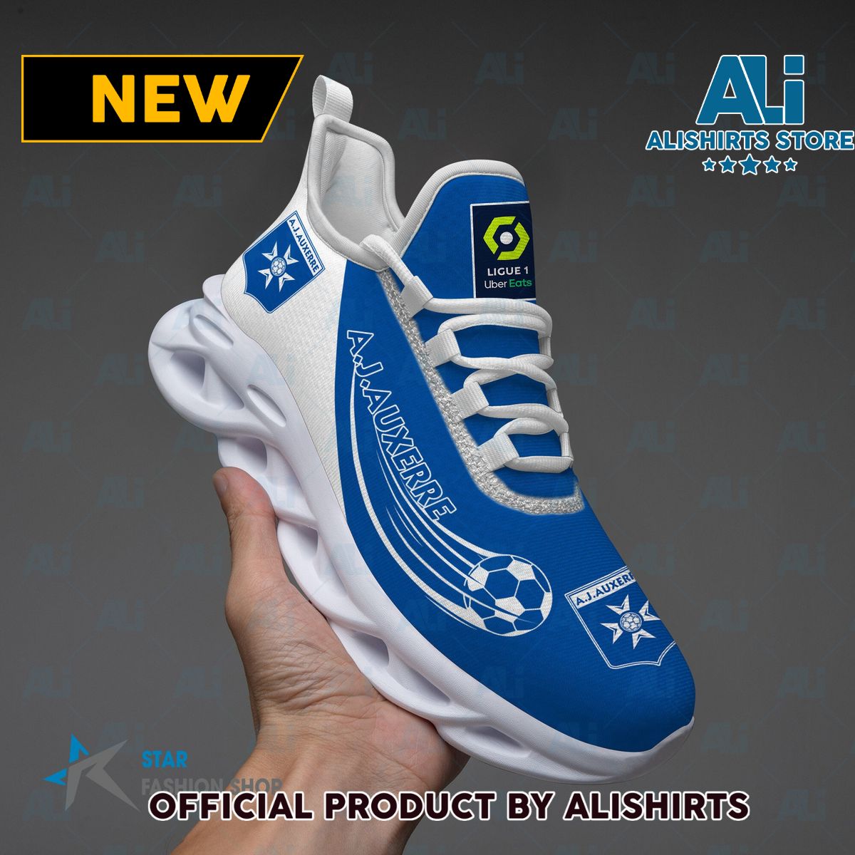 AJ Auxerre French Football Running Tennis Shoe Maxsoul Sneaker