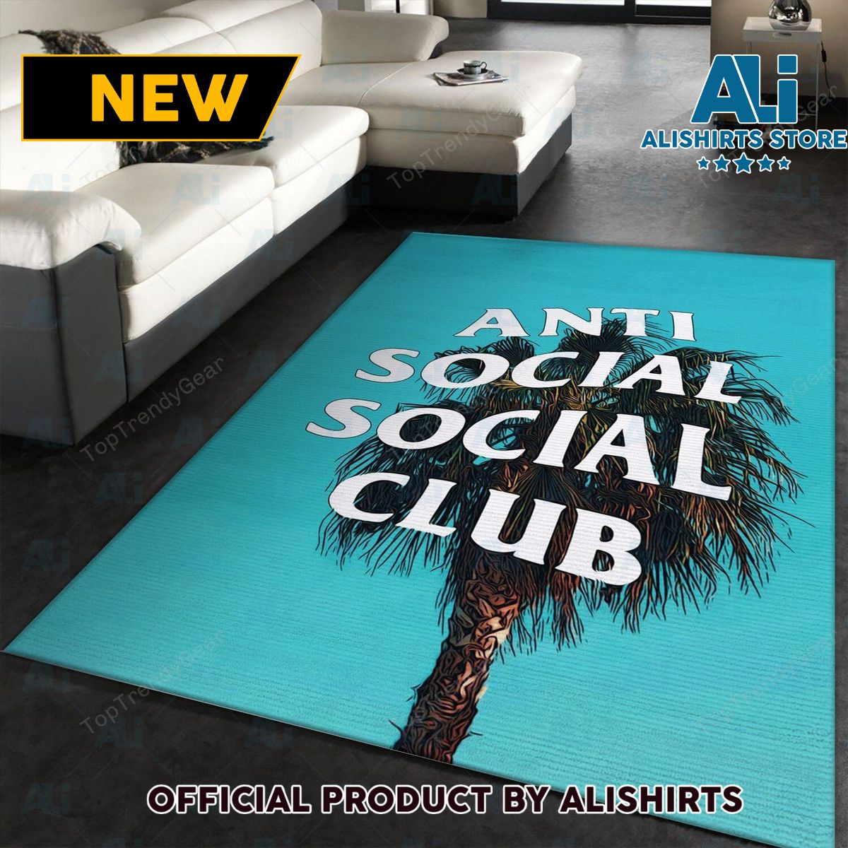 Anti Social Social Club Palm Tree Luxury Brand Rug Carpet For House Decoration