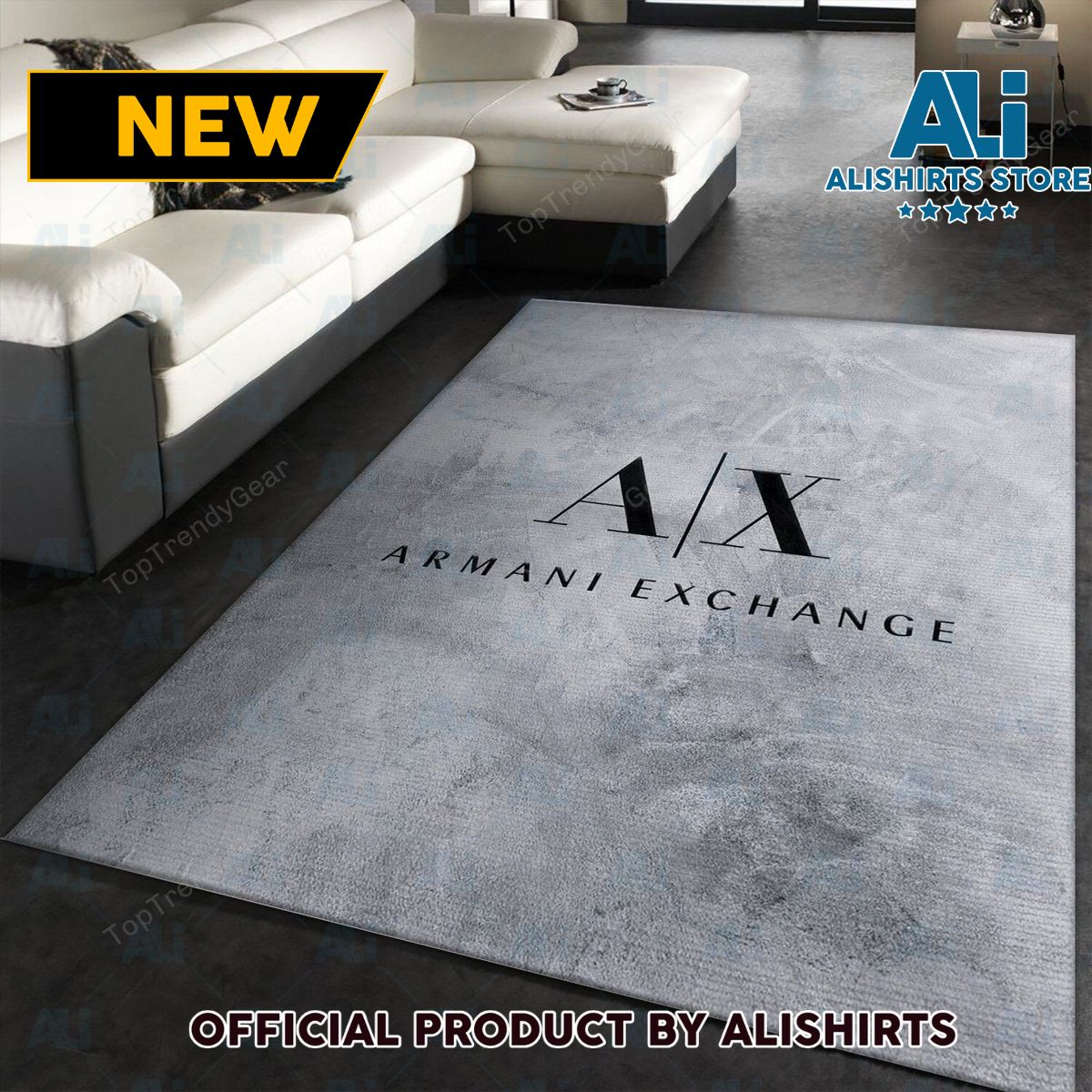 Armani Exchange Grey Luxury Brand Rug Carpet For House Decoration