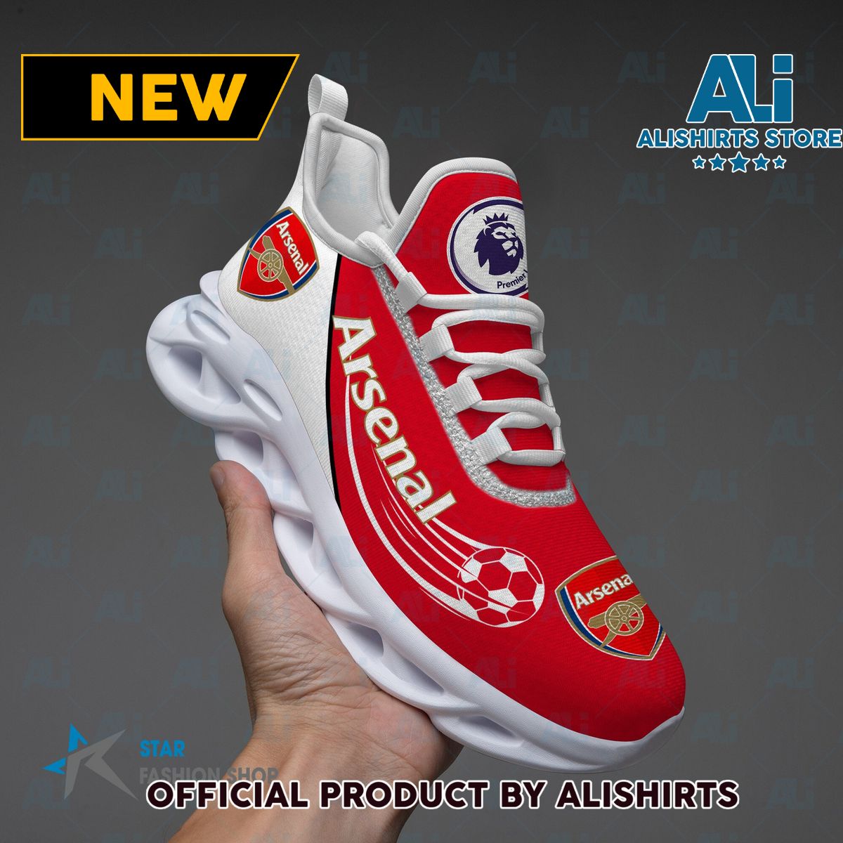 Arsenal FC EPL Running Tennis Shoe Maxsoul Sneaker