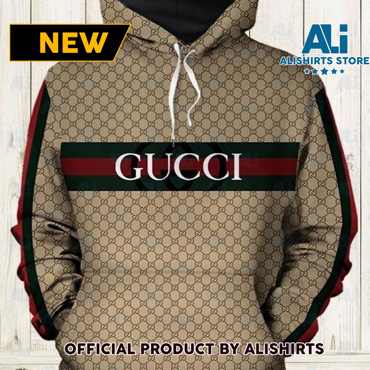 Gucci Brown Stripe Hoodie Luxury Brand Outfits