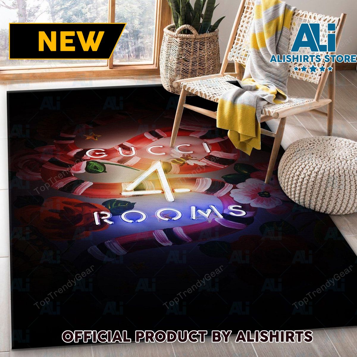 Gucci 4 Rooms Luxury Brand Rug Carpet For House Decoration
