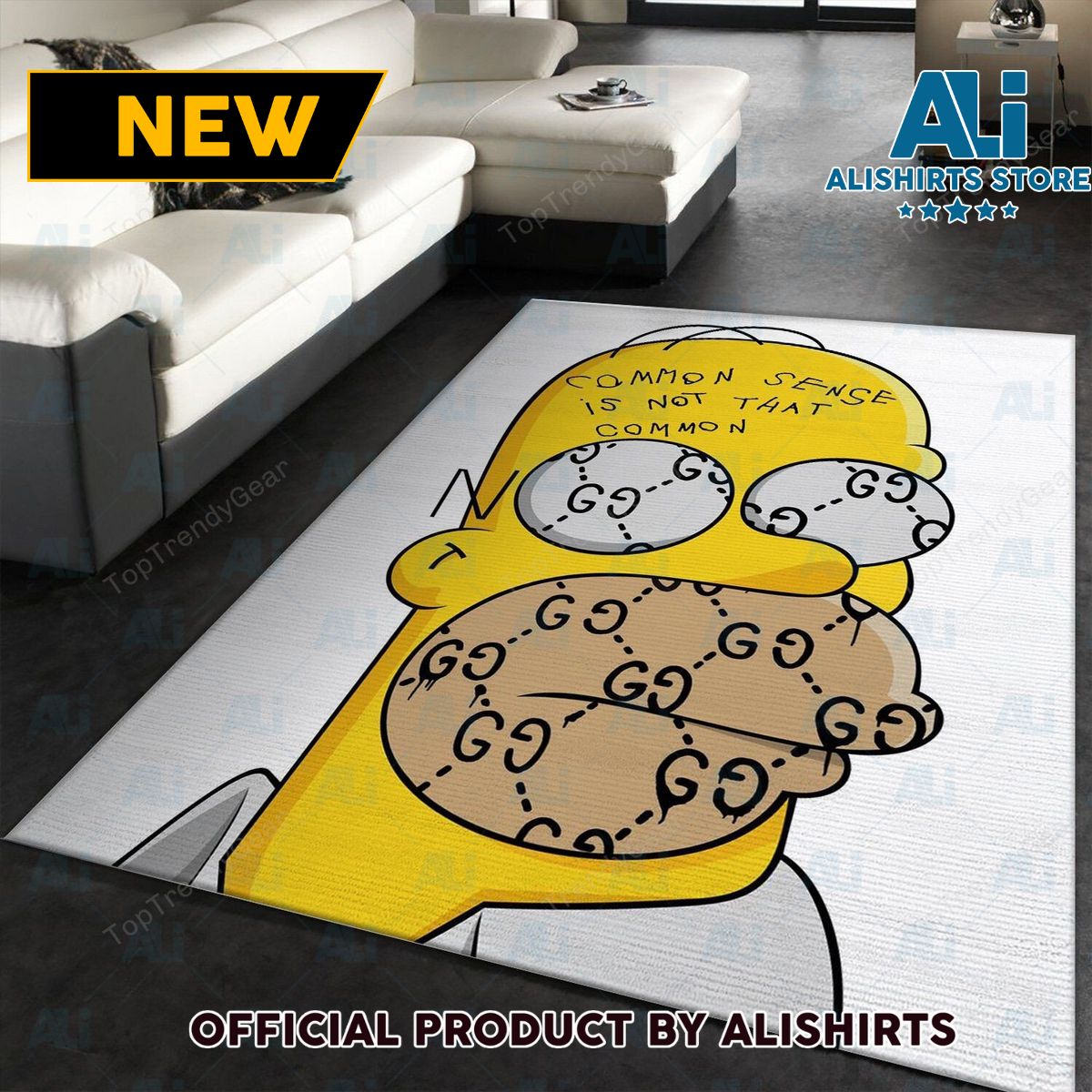 Gucci Common Sense Homer Simpson Luxury Brand Rug Carpet For House Decoration