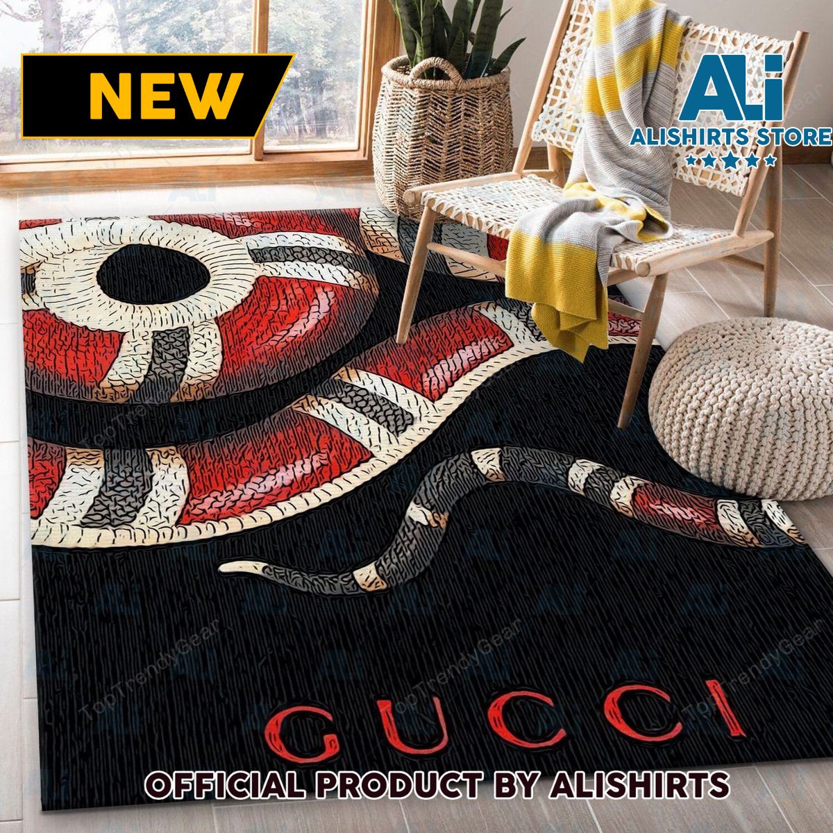 Gucci The Kingsnake Luxury Brand Rug Carpet For House Decoration