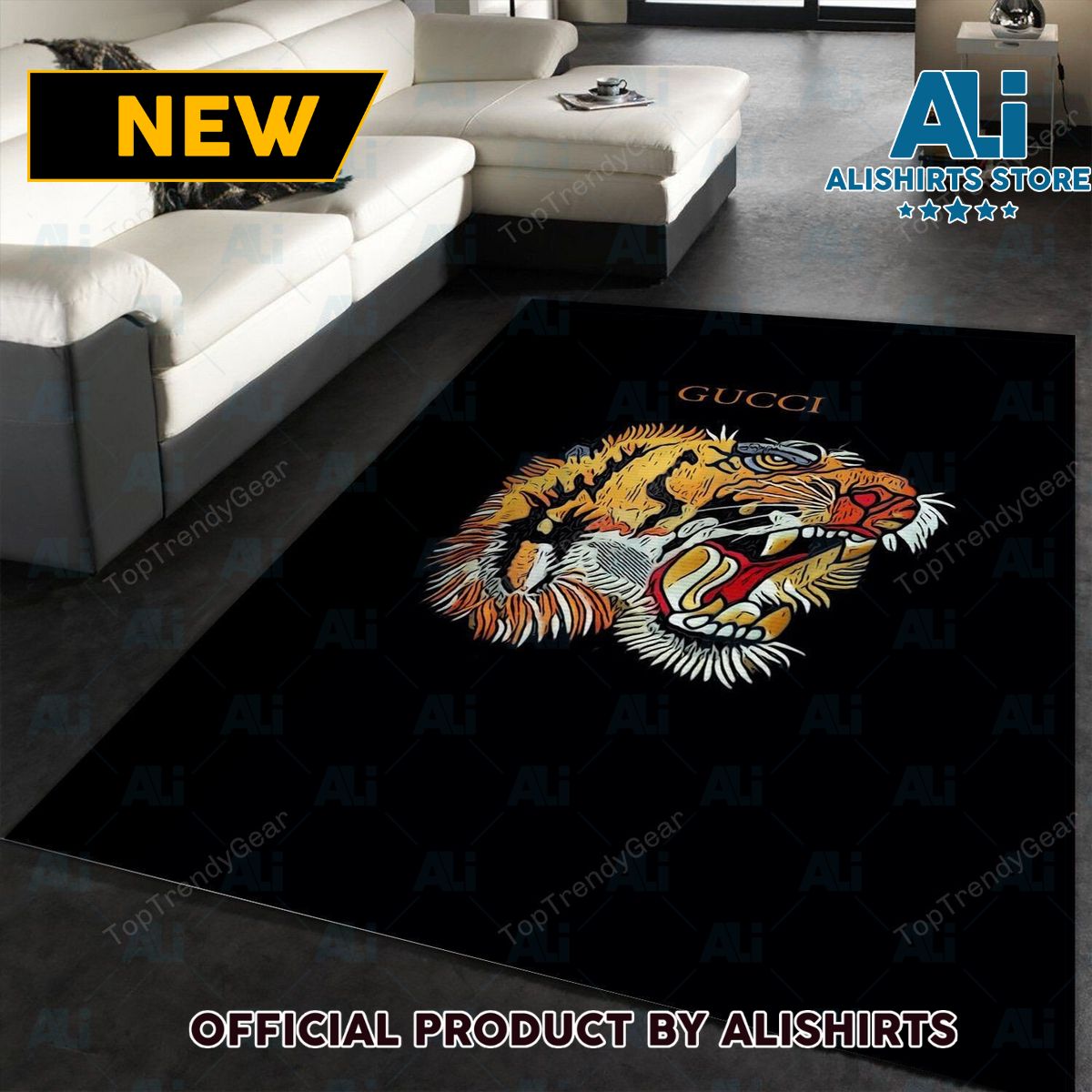 Gucci Tiger'S Head Luxury Brand Rug Carpet For House Decoration