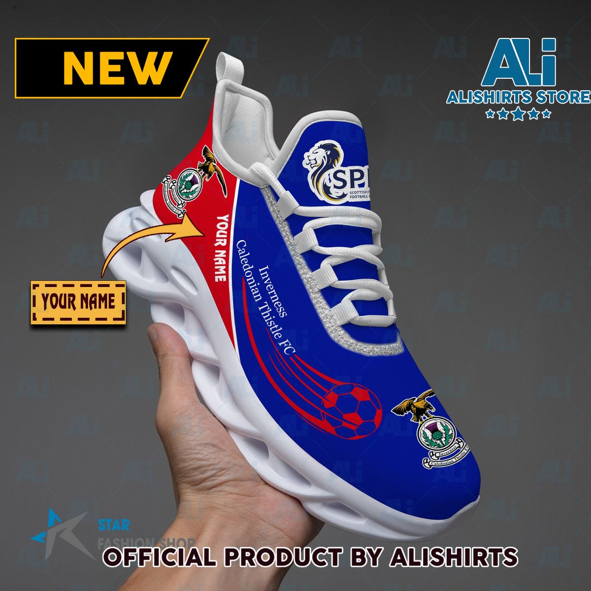 Inverness Caledonian Thistle FC Scotish Football Running Tennis Shoe Maxsoul Sneaker