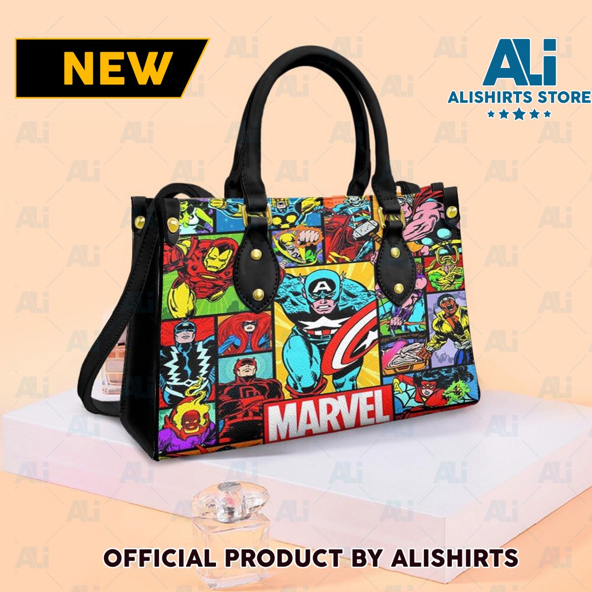 Marvel Avengers Captain American  Personalized Leather HandBags Women Tote Bag