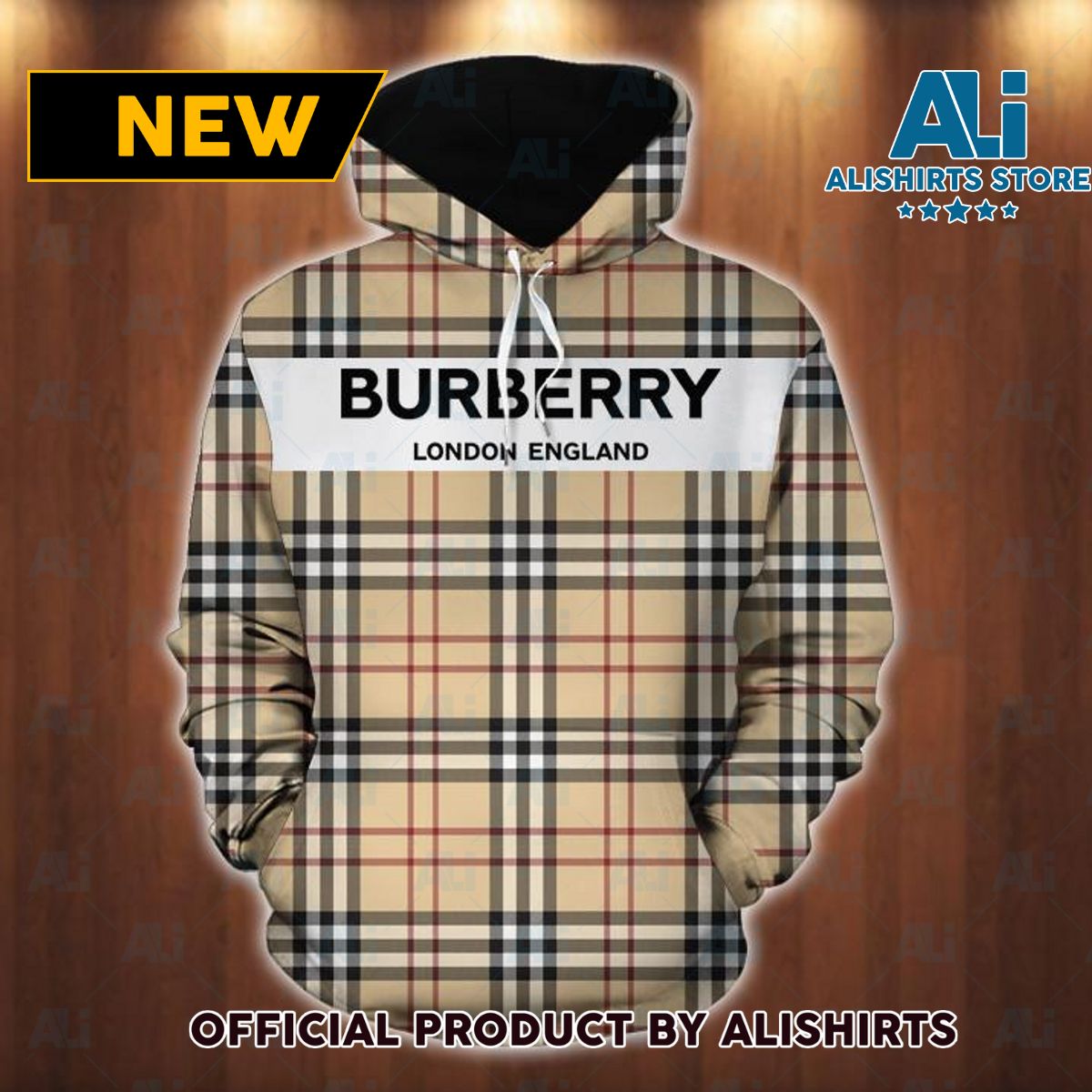 Boxed Burberry Check Hoodie Luxury Brand Outfits