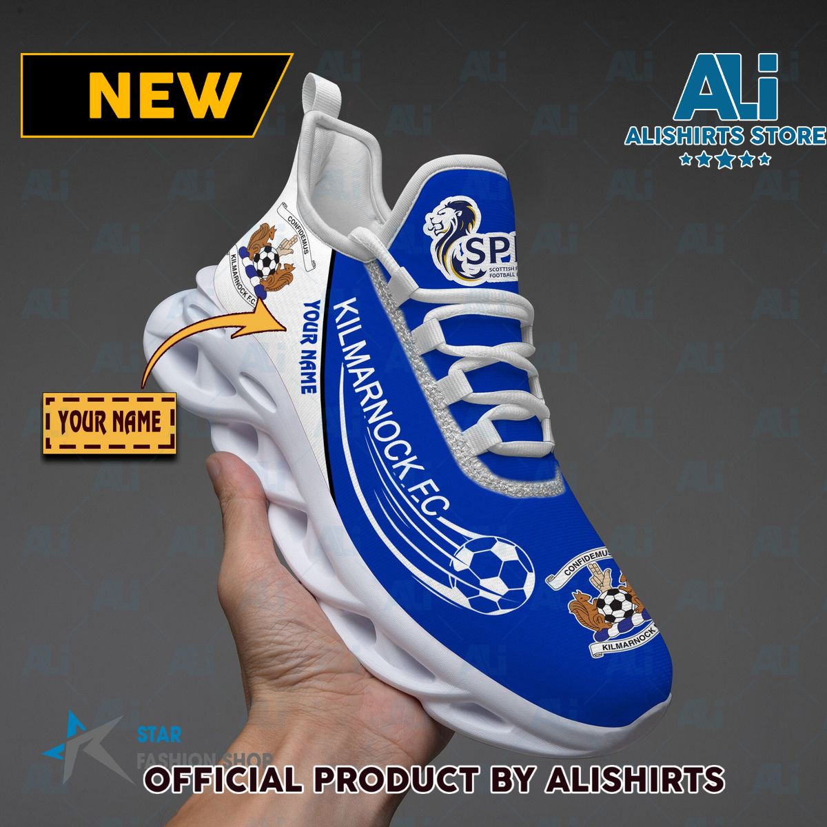 Kilmarnock FC Scotish Football Running Tennis Shoe Maxsoul Sneaker