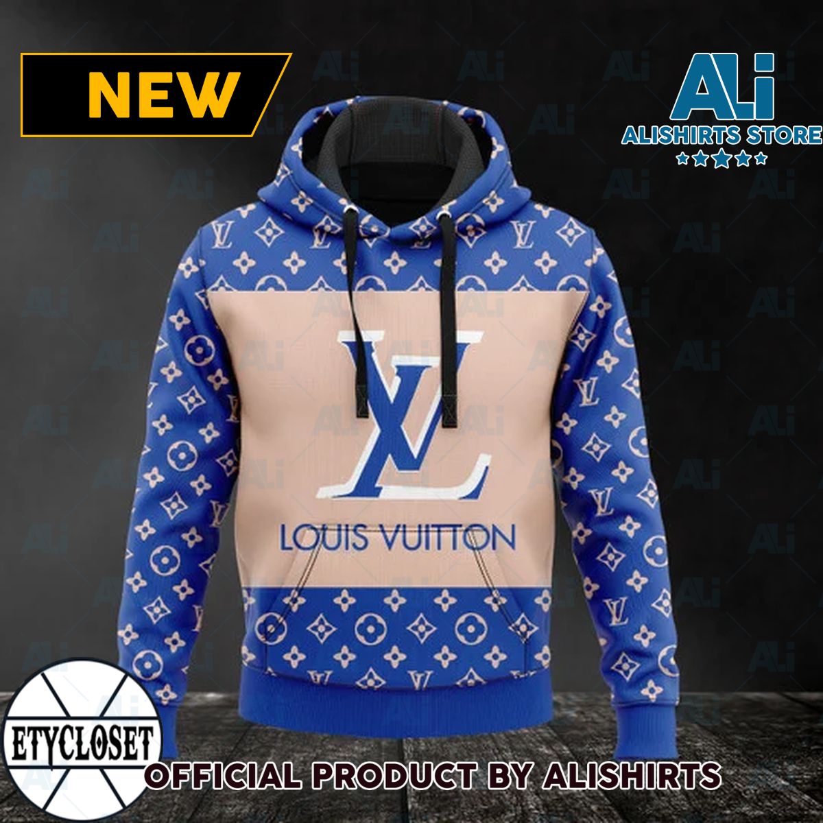Louis Vuitton LV light Blue Hoodie Luxury Brand Outfits