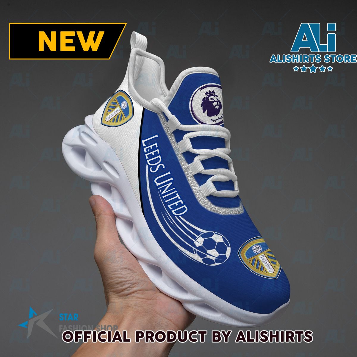 Leeds United FC EPL Running Tennis Shoe Maxsoul Sneaker