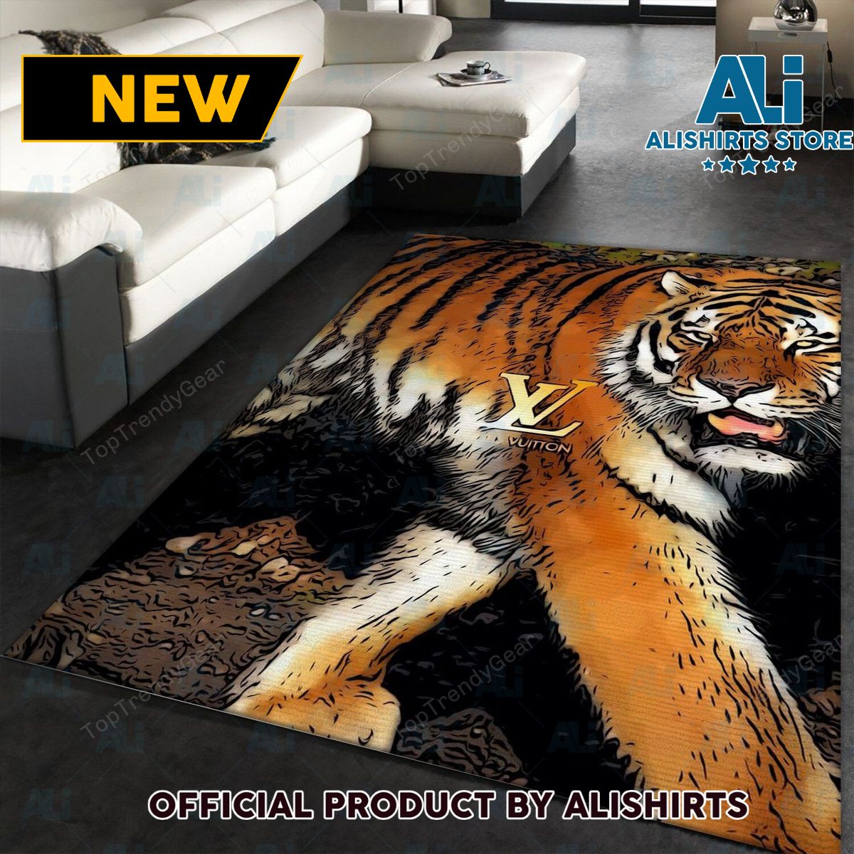 Louis Vuitton Tiger Luxury Brand Rug Carpet For House Decoration