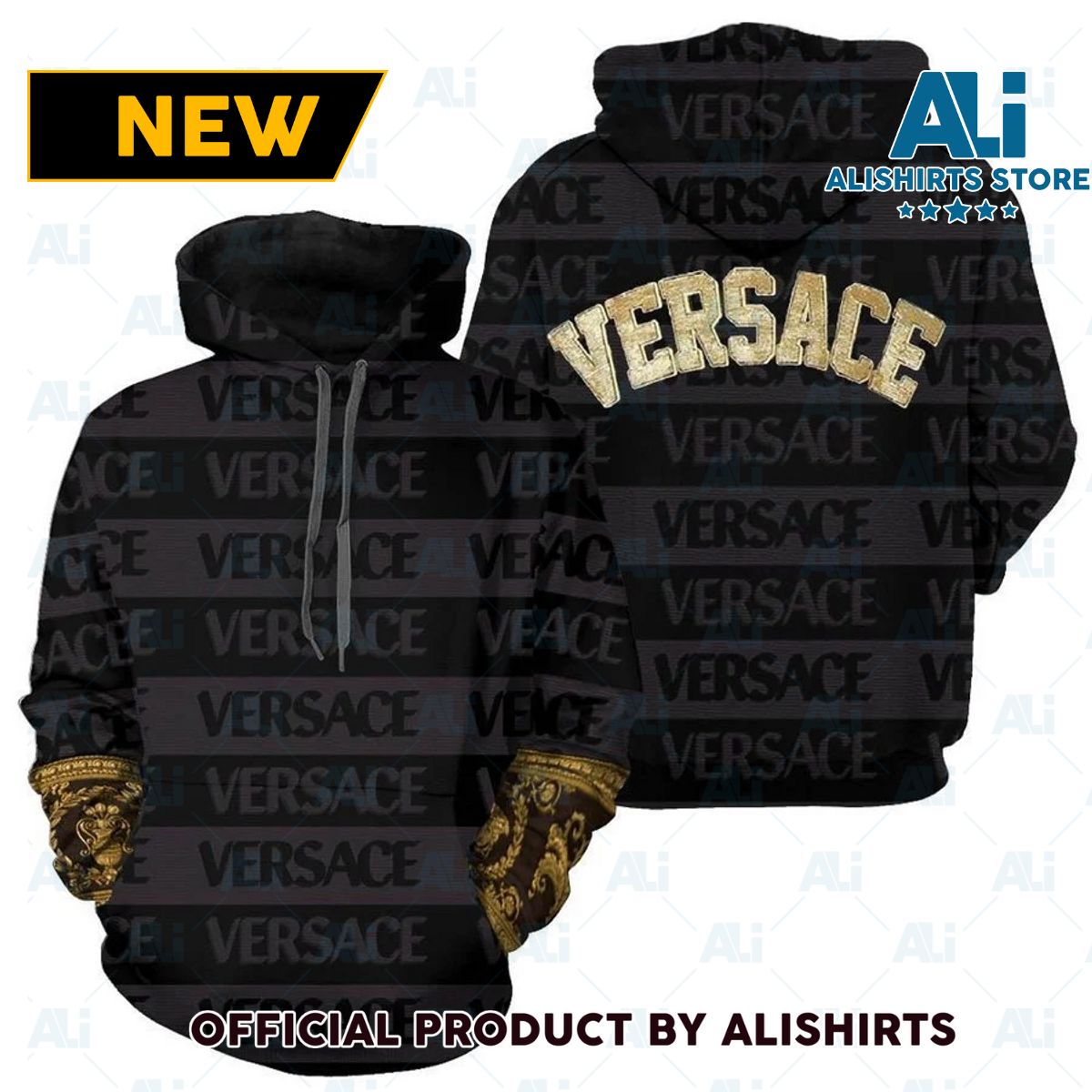 Gianni Versace Golden Hoodie Luxury Brand Outfits