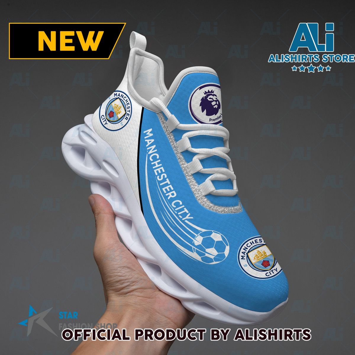 Manchester City FC EPL Running Tennis Shoe Maxsoul Sneaker