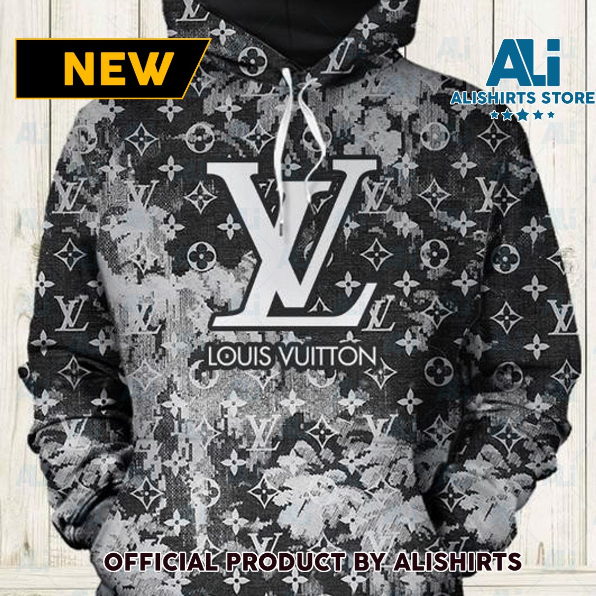 Louis Vuitton LV Malletier Black Grey Hoodie Luxury Brand Outfits