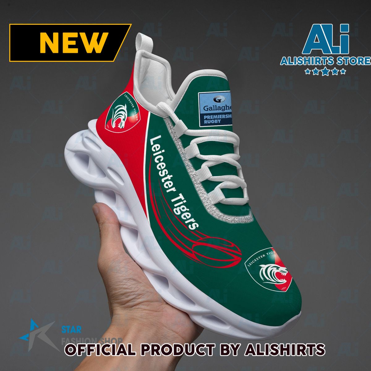 Premiership Rugby Leicester Tigers Running Tennis Shoe Maxsoul Sneaker
