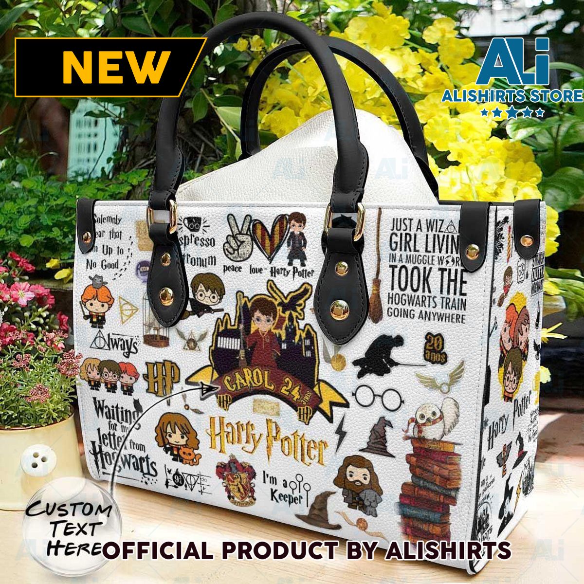 Personalized Harry Potter Chibi Personalized Leather HandBags Women Tote Bag