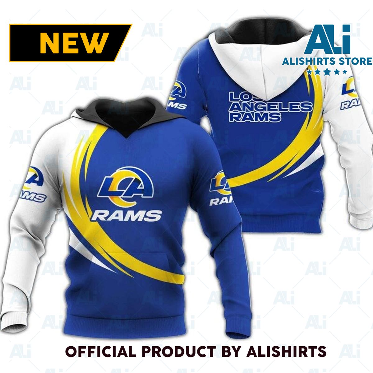 NFL Los Angeles Rams Curve Graphic Hoodie