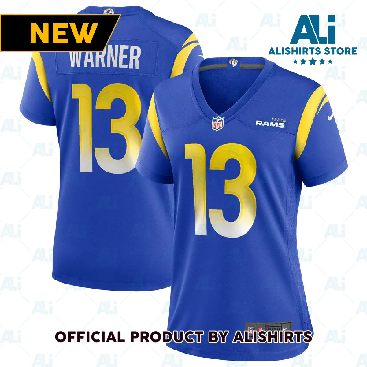 Los Angeles Rams Kurt Warner Game Retired Player Jersey Royal Blue