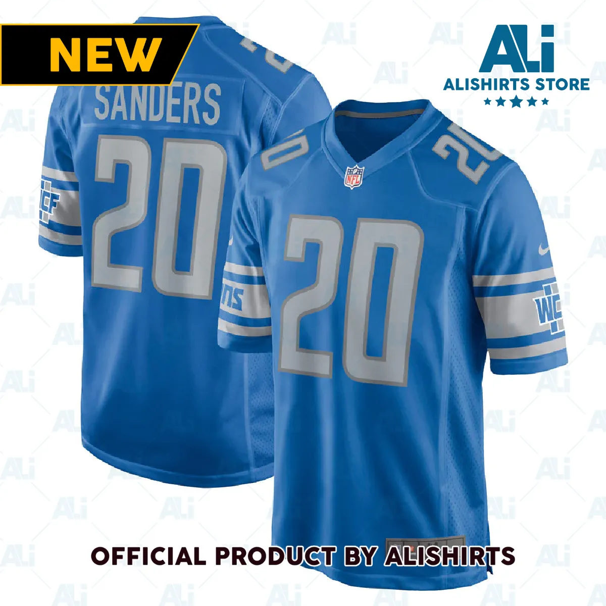 Detroit Lions Barry Sanders Game Retired Player Jersey Blue