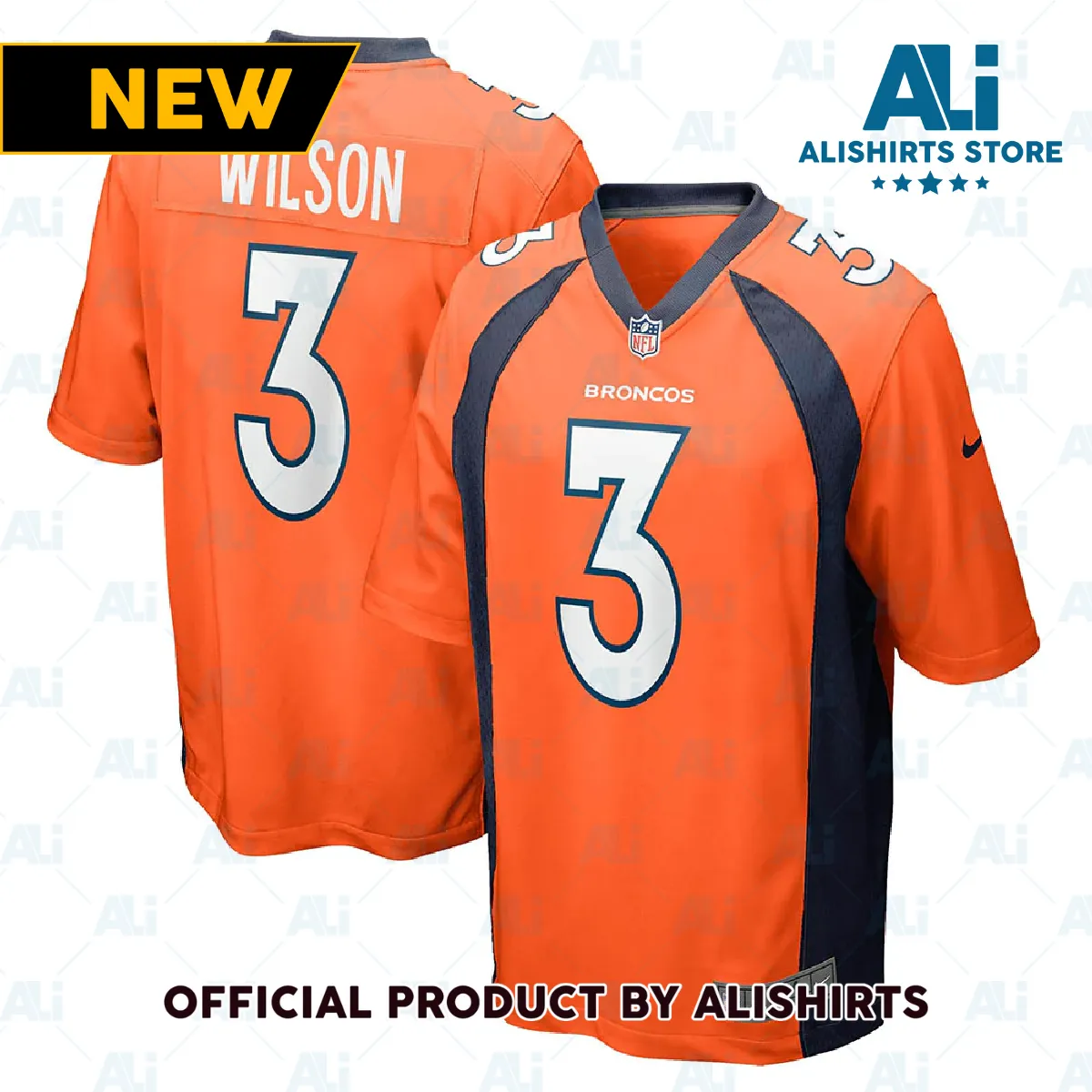 Denver Broncos Russell Wilson Game Jersey Orange