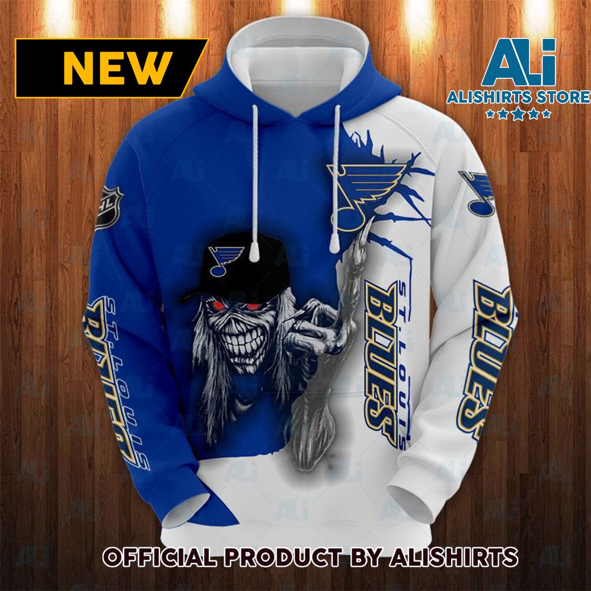 NFL St Louis Blues Skull Cap Hoodie