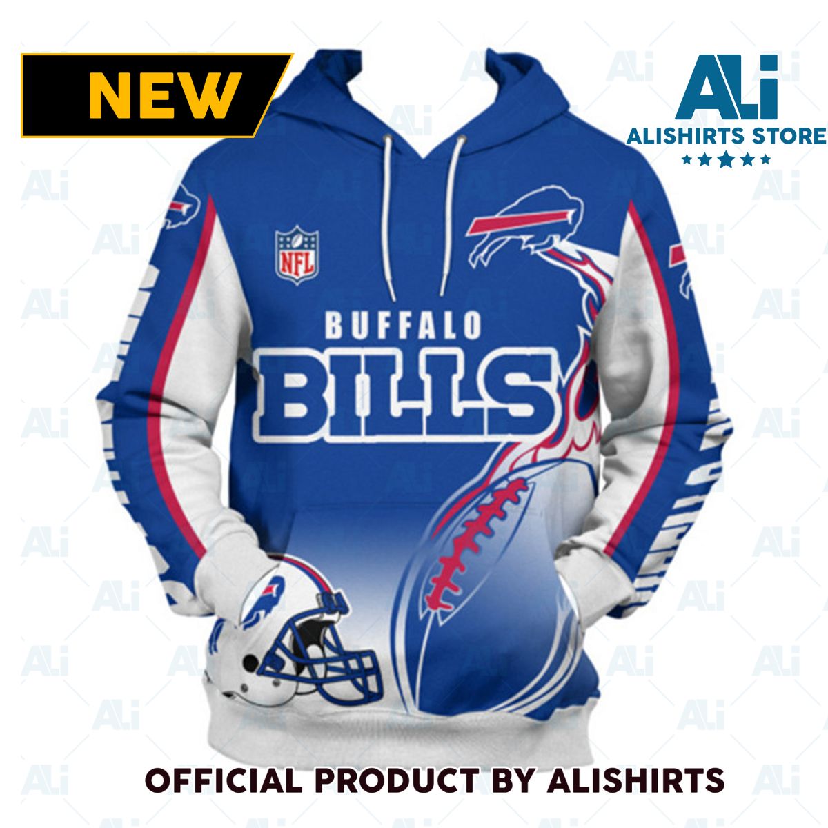 NFL Buffalo Bills Flame Balls Graphic Hoodie